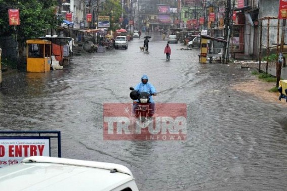 Waterlogging floods Agartala